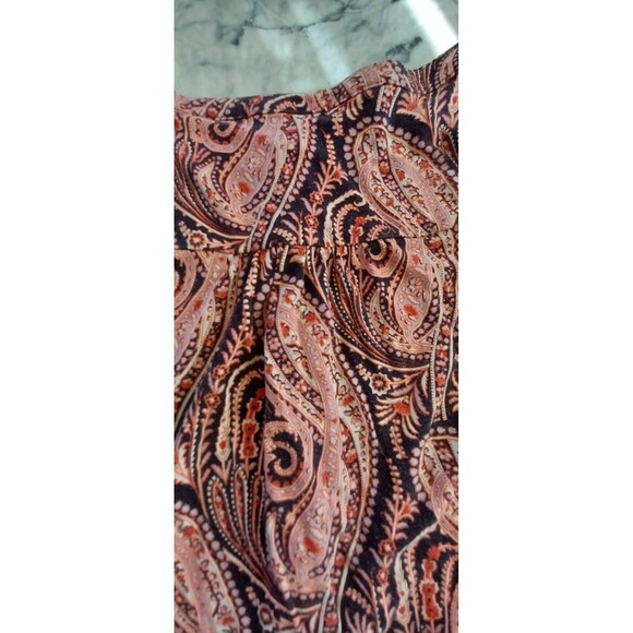 Westport 3X Shirt Top Women Paisley Roll Tab Sleeves Buttons - Picture 4 of 12